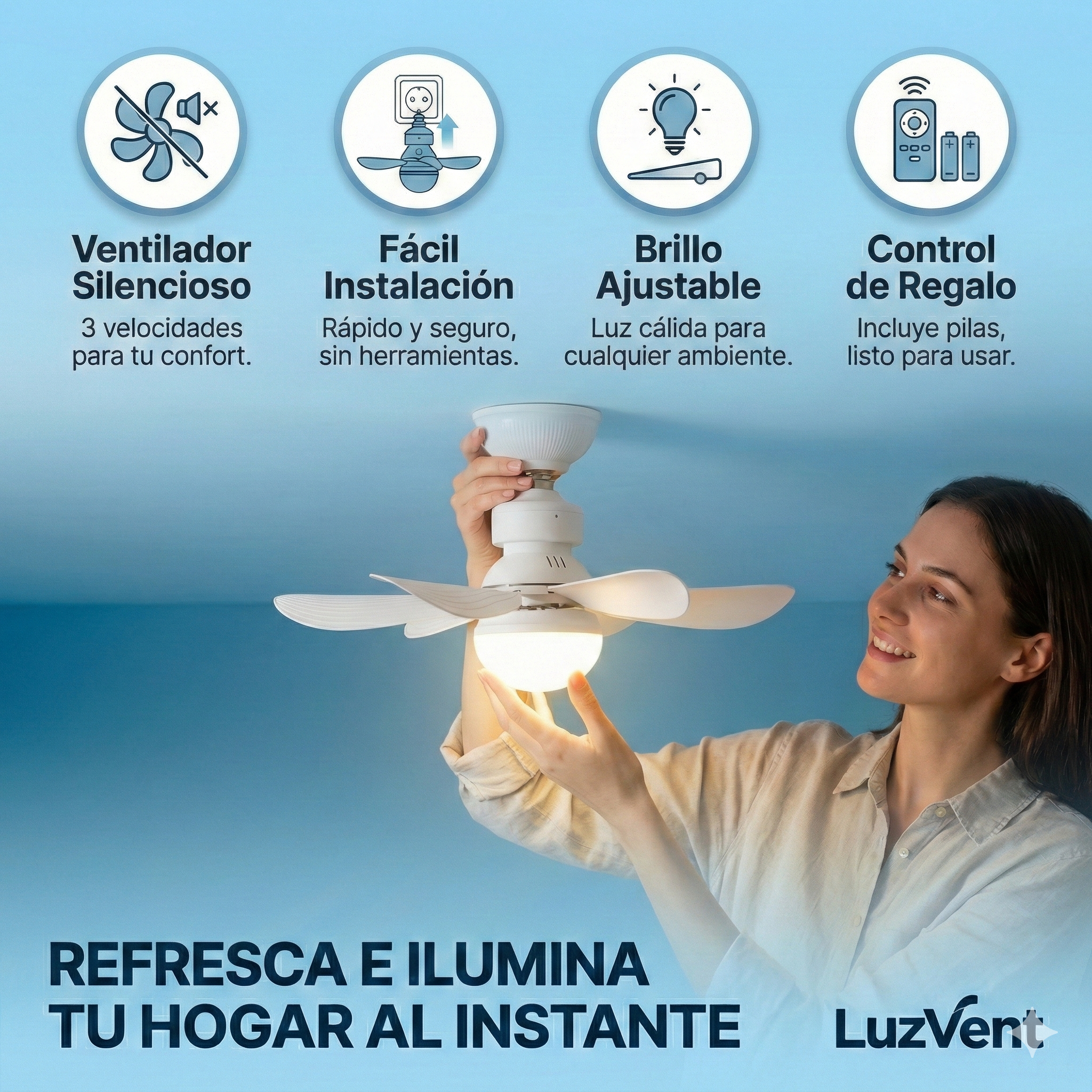 FOCO VENTILADOR 2 EN 1 PRO